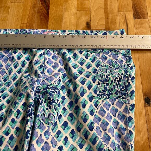 Lilly Pulitzer Kelly Skinny Ankle Pants Toe‎ In Engineered Pineapple Print Sz 8 - Picture 6 of 9